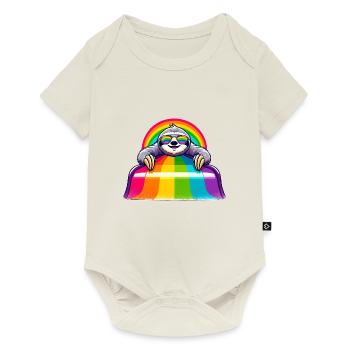 LGBTQ Pride Sloth Rainbow Playground - Baby Premium short-sleeve bodysuit - off white - Front