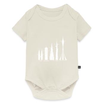 Les plus hauts gratte-ciel Nuages Bâtiments Méga tours - Body à manches courtes Premium Bébé - blanc cassé - Devant