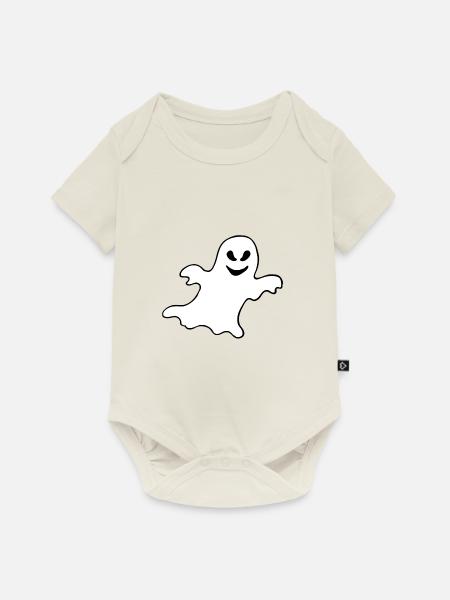 Gespenst Geist Halloween Erschrecken - Baby Premium Kurzarmbody - Naturweiß
