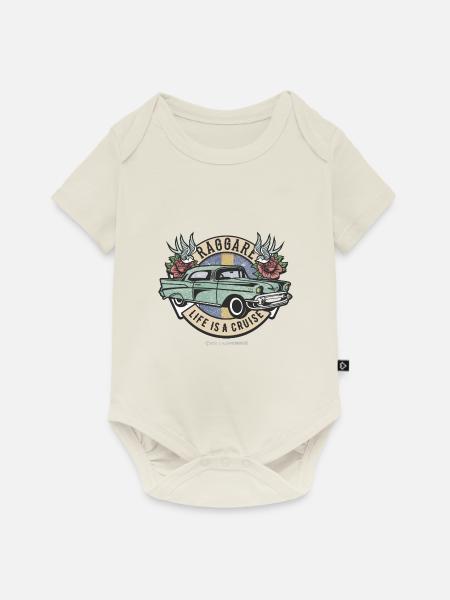 Raggare Life Is A Cruise Schweden Fahne Distressed - Baby Premium Kurzarmbody - Naturweiß