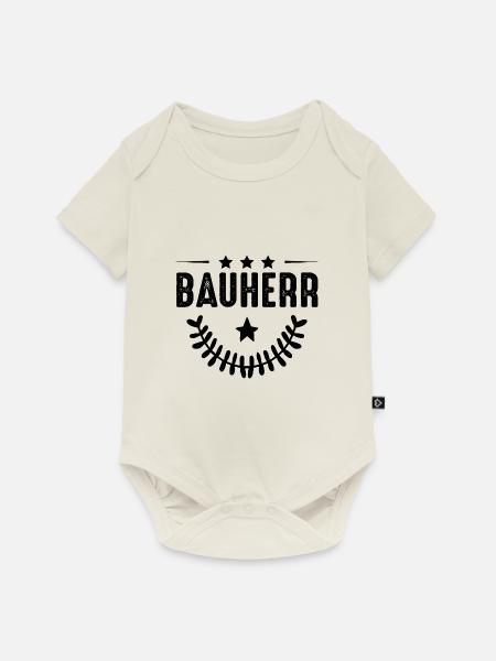 Bauherr Haus Bau - Baby Premium Kurzarmbody - Naturweiß