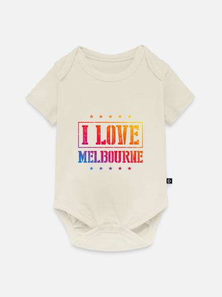 I Love Melbourne - Baby Premium Kurzarmbody - Naturweiß
