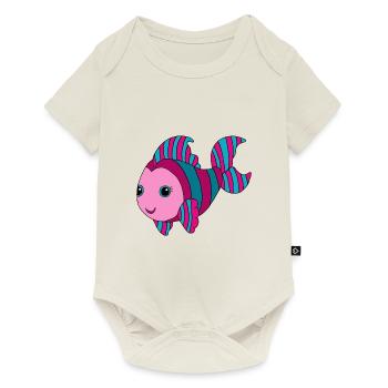 Bunter Fisch - Baby Premium Kurzarmbody - Naturweiß - Vorne