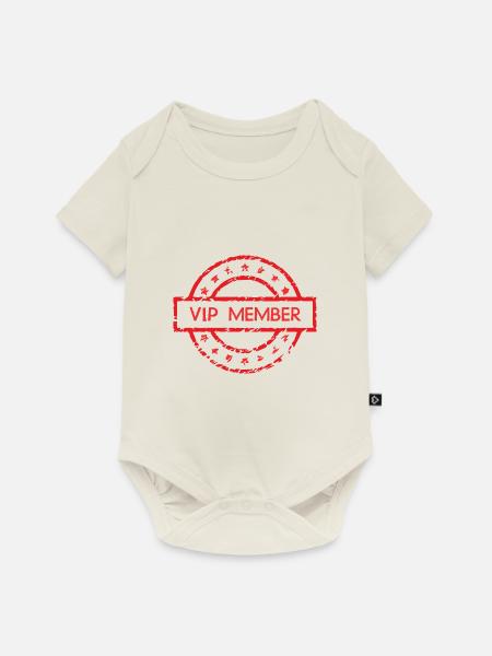 Vip Mitglied - Baby Premium Kurzarmbody - Naturweiß