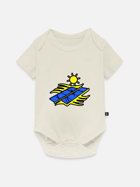 Solar Energie Panele - Baby Premium Kurzarmbody - Naturweiß