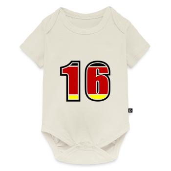 16 Numéro Allemagne Jersey - Body à manches courtes Premium Bébé - blanc cassé - Devant