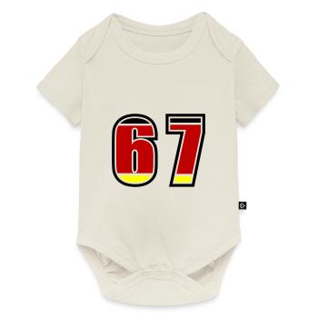67 Nummer Deutschland Trikot - Baby Premium Kurzarmbody - Naturweiß - Vorne