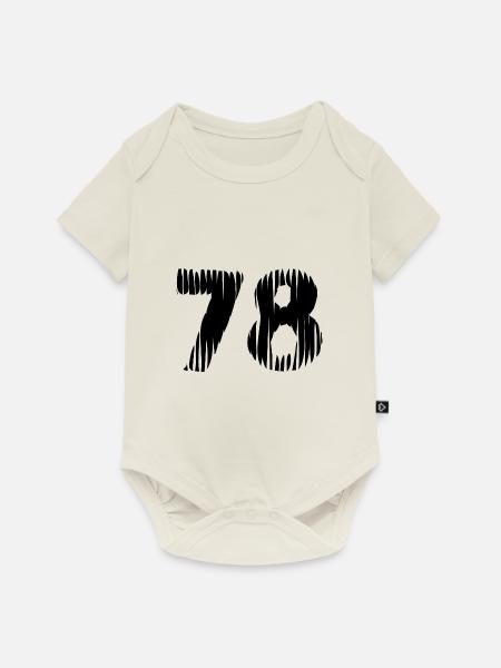 78 Zahl Trikot - Baby Premium Kurzarmbody - Naturweiß