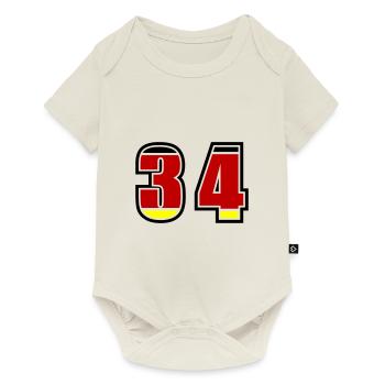34 Numéro Allemagne Jersey - Body à manches courtes Premium Bébé - blanc cassé - Devant