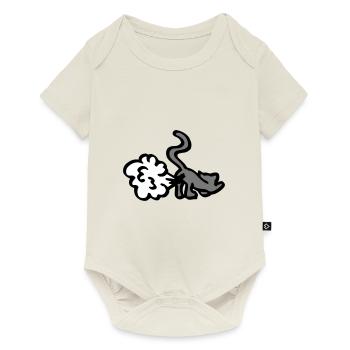 Chat chiot / chat pet / idée cadeau drôle - Body à manches courtes Premium Bébé - blanc cassé - Devant