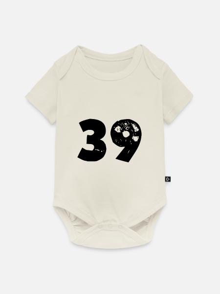39 Zahl - Baby Premium Kurzarmbody - Naturweiß