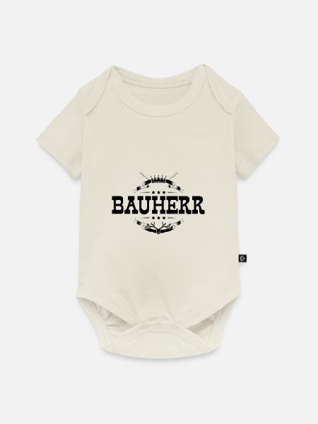 Bauherr Haus Bau - Baby Premium Kurzarmbody - Naturweiß