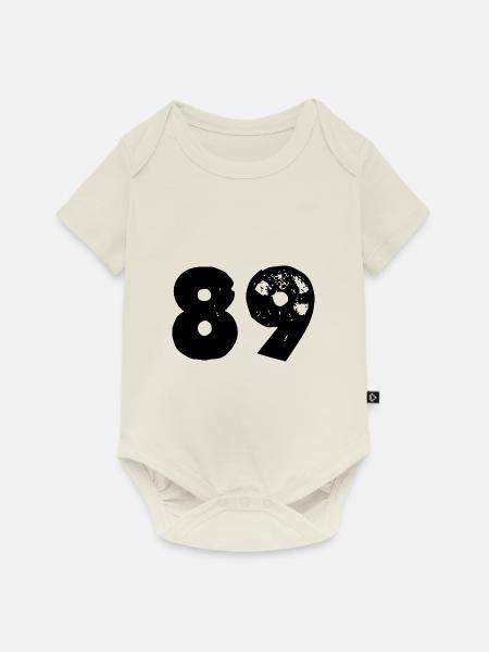 89 Zahl - Baby Premium Kurzarmbody - Naturweiß