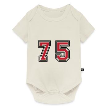 75 Symbole numérique - Body à manches courtes Premium Bébé - blanc cassé - Devant