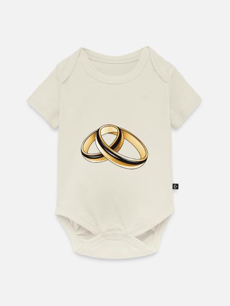 Eheringe Symbol Hochzeit - Baby Premium Kurzarmbody - Naturweiß