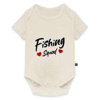 Coeur de l’escouade de pêche - Body à manches courtes Premium Bébé - blanc cassé - Devant