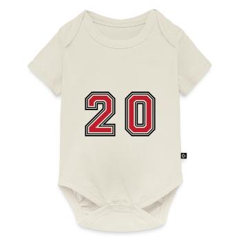 Symbole numérique 20 - Body à manches courtes Premium Bébé - blanc cassé - Devant
