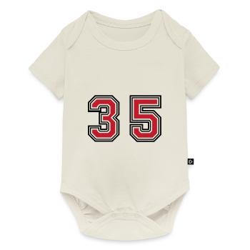 Symbole numérique 35 - Body à manches courtes Premium Bébé - blanc cassé - Devant