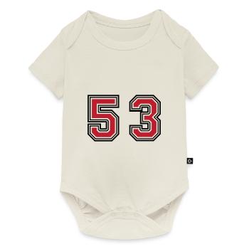 53 Zahl Symbol - Baby Premium Kurzarmbody - Naturweiß - Vorne