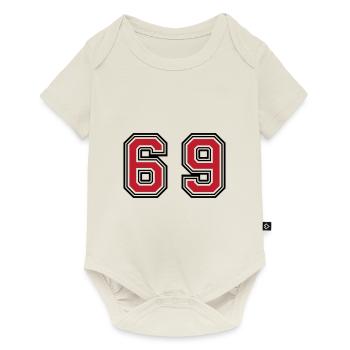 69 Symbole numérique - Body à manches courtes Premium Bébé - blanc cassé - Devant