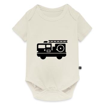 Voiture de pompiers - Body à manches courtes Premium Bébé - blanc cassé - Devant