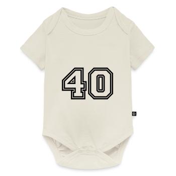 40 Zahl symbol - Baby Premium Kurzarmbody - Naturweiß - Vorne