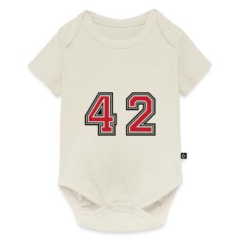 42 Zahl symbol - Baby Premium Kurzarmbody - Naturweiß - Vorne
