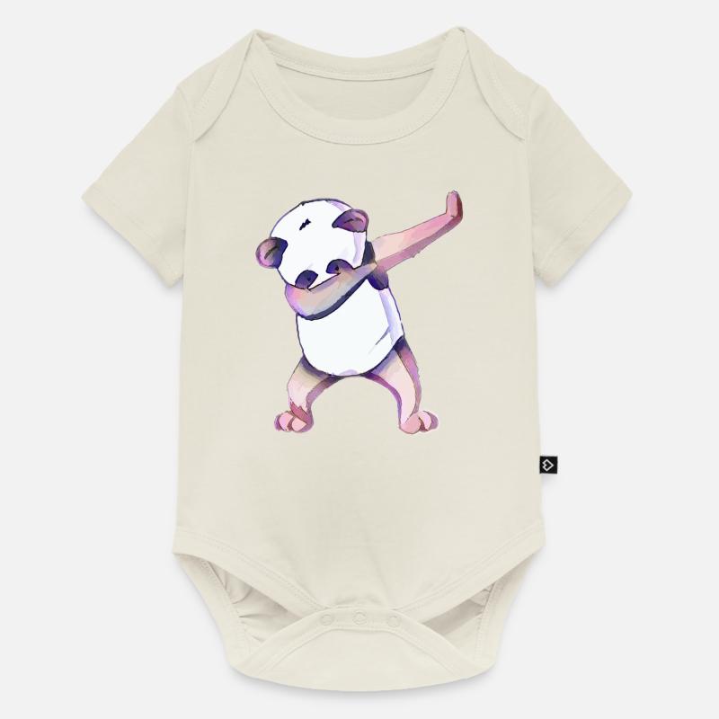 Panda - Body à manches courtes Premium Bébé - blanc cassé