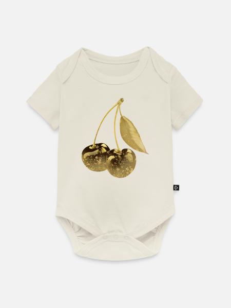 kirsche,cherrie,graffiti,gold,malerei,pop-art - Baby Premium Kurzarmbody - Naturweiß