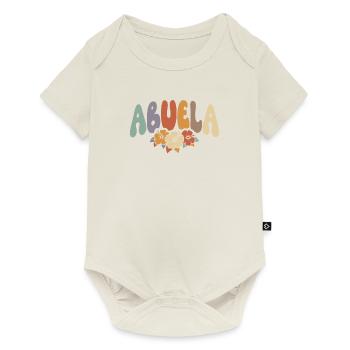 Meilleur Abuela Ever Floral Drôle Grand-mère - Body à manches courtes Premium Bébé - blanc cassé - Devant