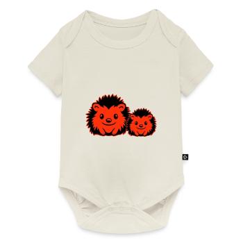 Igel Comic Niedlich - Baby Premium Kurzarmbody - Naturweiß - Vorne