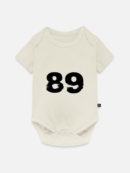 89 Zahl - Baby Premium Kurzarmbody - Naturweiß