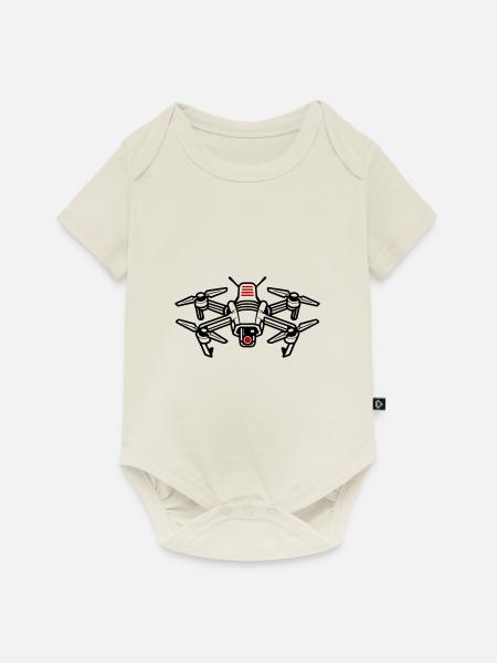 Drone Icon Silhouette - Baby Premium Kurzarmbody - Naturweiß