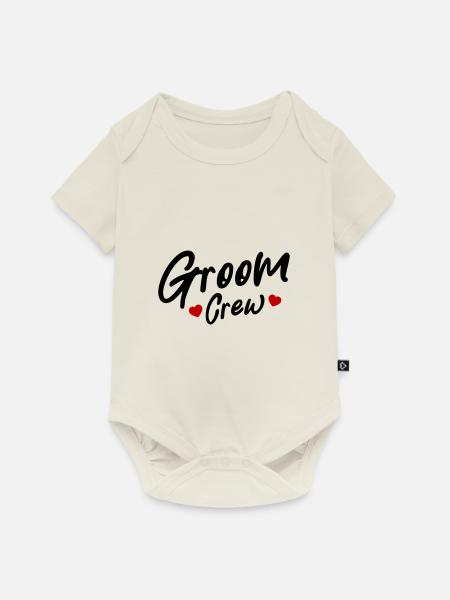 Groom Crew Herz - Baby Premium Kurzarmbody - Naturweiß