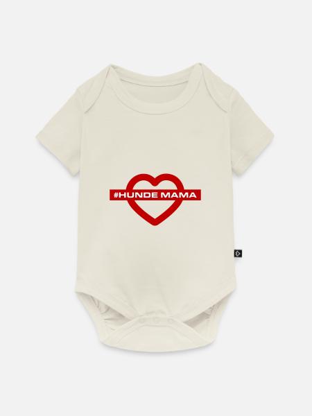Hunde Mama - Baby Premium Kurzarmbody - Naturweiß