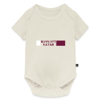 Boycott Qatar,Qatar,Flag, World Cup,Writing - Baby Premium short-sleeve bodysuit - off white - Front