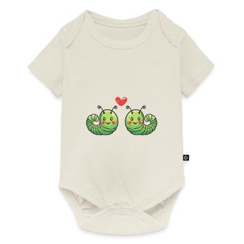 Wurm Paar Verliebt Tier Valentinstag - Baby Premium Kurzarmbody - Naturweiß - Vorne