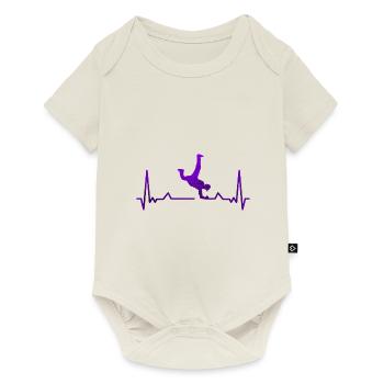 Rythme cardiaque de breakdance - Body à manches courtes Premium Bébé - blanc cassé - Devant