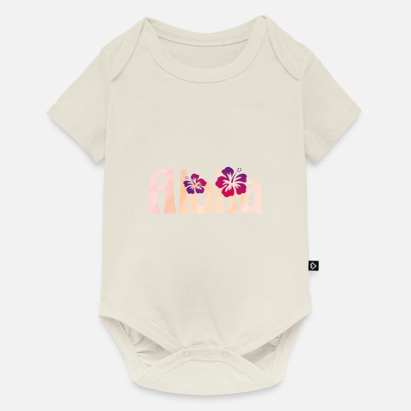 Aloha - Body à manches courtes Premium Bébé - blanc cassé