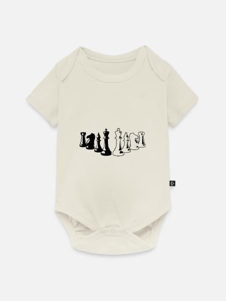 Schach Schachspieler Schachfiguren - Baby Premium Kurzarmbody - Naturweiß