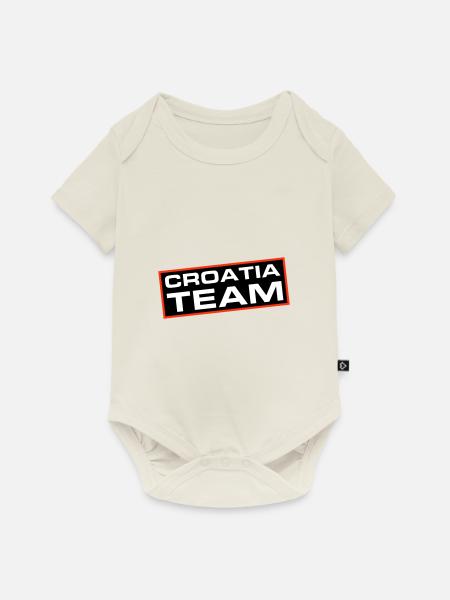 Croatia Team - Baby Premium Kurzarmbody - Naturweiß
