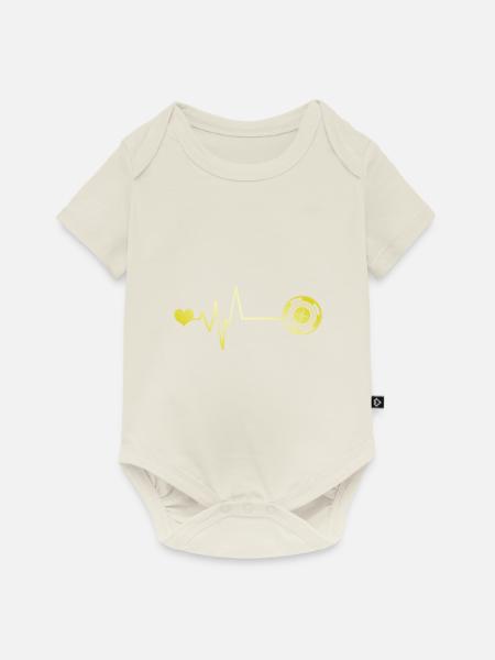 Roulette Puls Herz - Baby Premium Kurzarmbody - Naturweiß