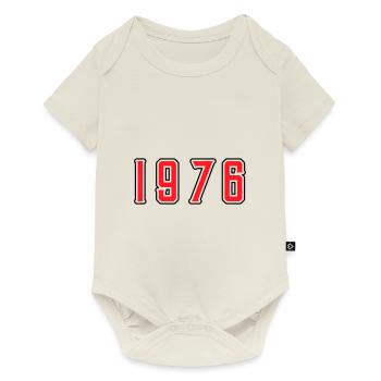 1976 Jahr Geburtstag - Baby Premium Kurzarmbody - Naturweiß - Vorne