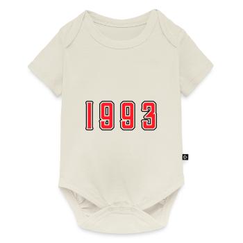 1993 Jahr Geburtstag - Baby Premium Kurzarmbody - Naturweiß - Vorne