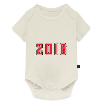 2016 year birthday - Baby Premium short-sleeve bodysuit - off white - Front