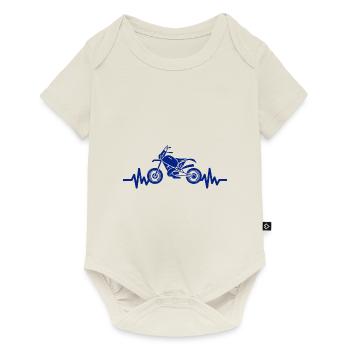 Heartbeat Motorcycle - Motorcross - Baby Premium short-sleeve bodysuit - off white - Front