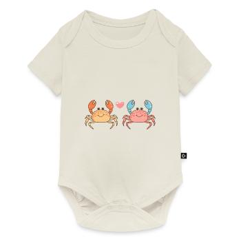 Krebs Paar Liebe Couple Verliebt - Baby Premium Kurzarmbody - Naturweiß - Vorne