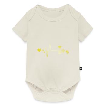 Hantel Herzschlag - Baby Premium Kurzarmbody - Naturweiß - Vorne