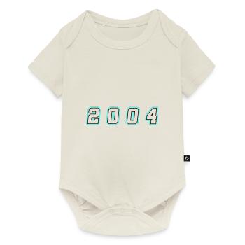 2004 Jahr Zahl - Baby Premium Kurzarmbody - Naturweiß - Vorne