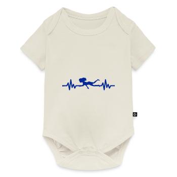 Heartbeat Swimmer - Diver Water Sports Athlete - Baby Premium short-sleeve bodysuit - off white - Front